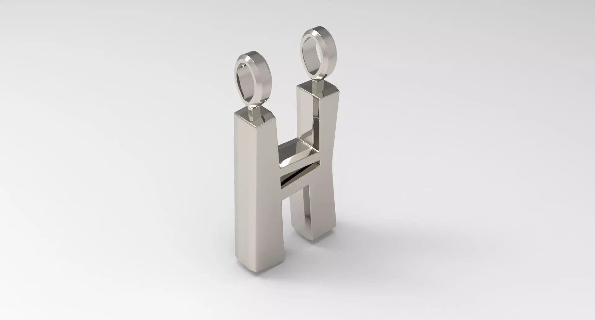 H Letter Pendant Platinum 3D print model_0