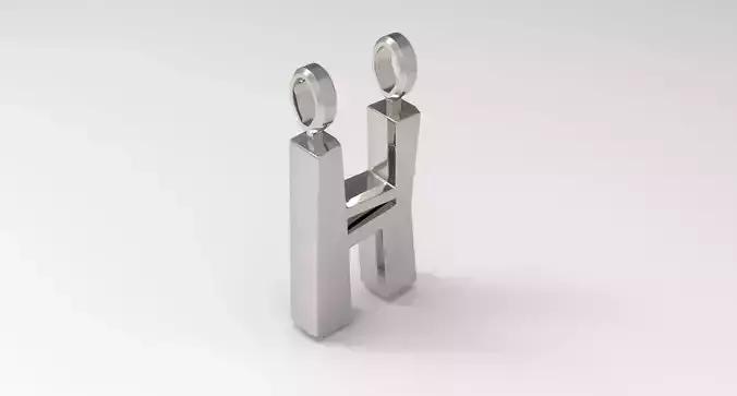 H Letter Pendant Platinum 3D print model