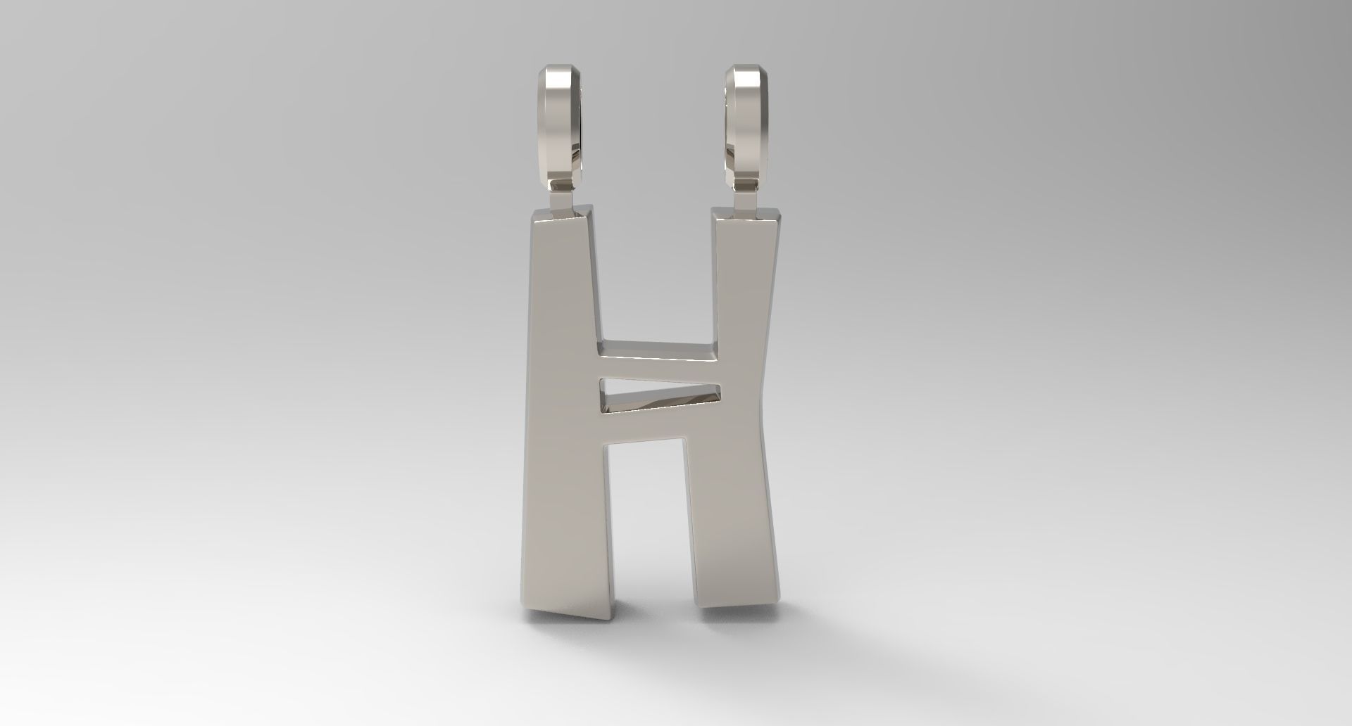 H Letter Pendant Platinum 3D print model_1