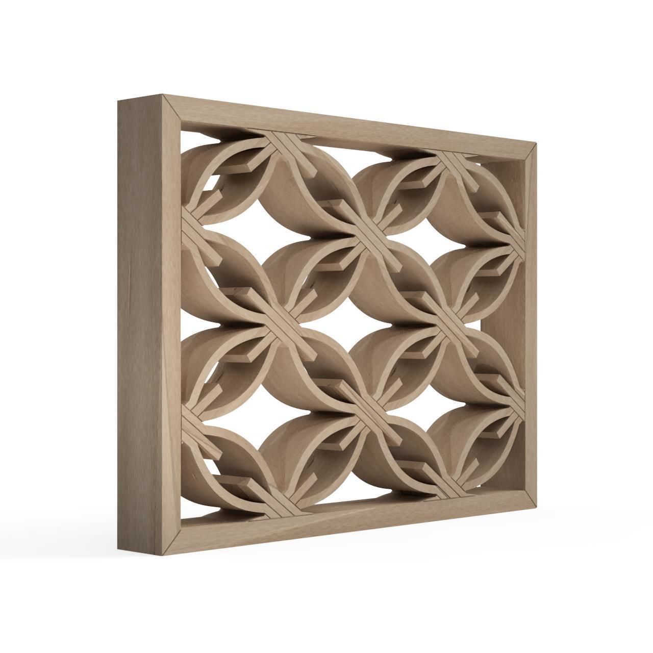 Hishishippokagero wooden frame with ornate design 3D print model_2