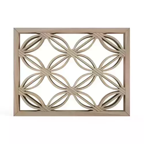 Shippomiebishi wooden frame with intricate design 3D print model
