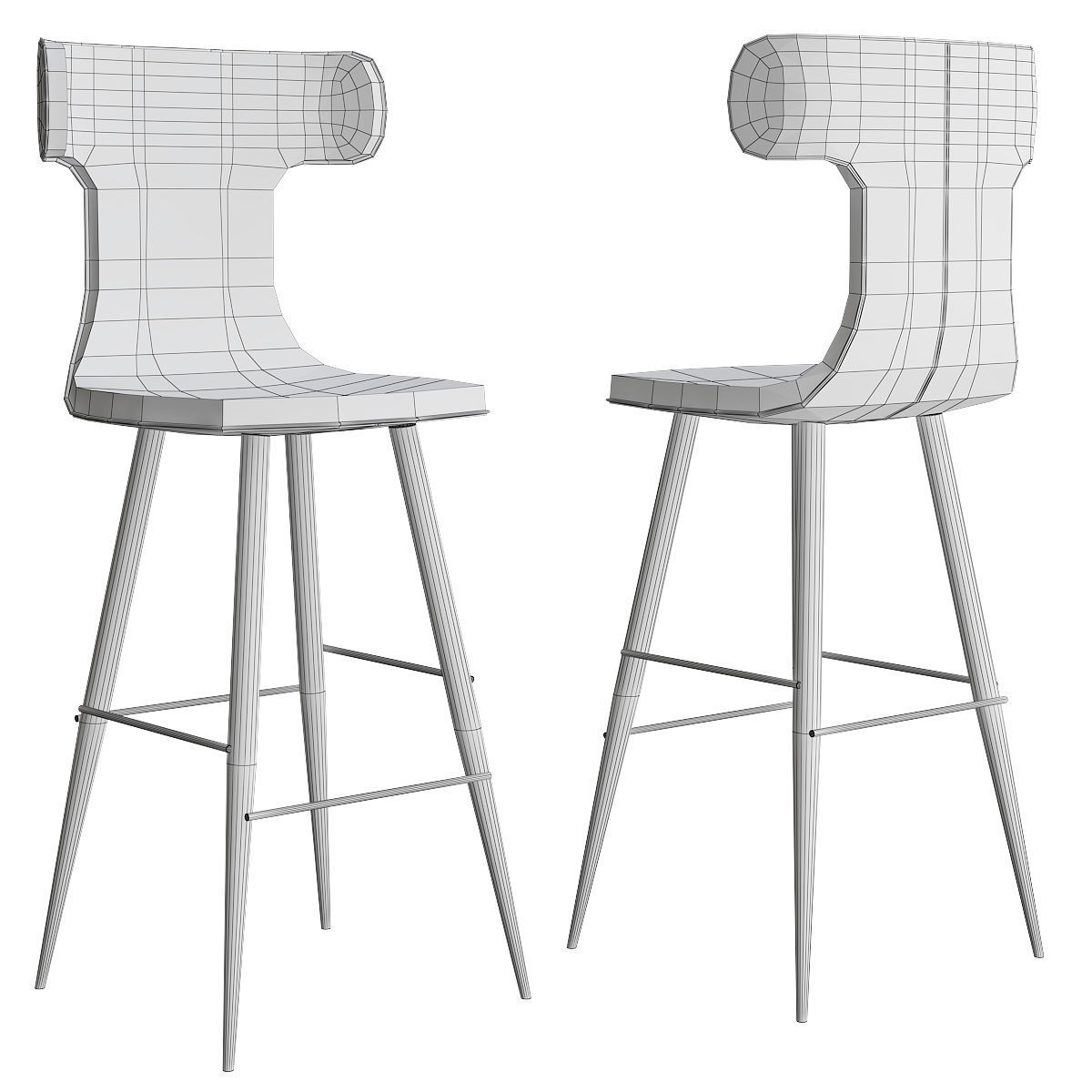 Holy - Sg Bar Stool low poly 3d model Low-poly 3D model_1