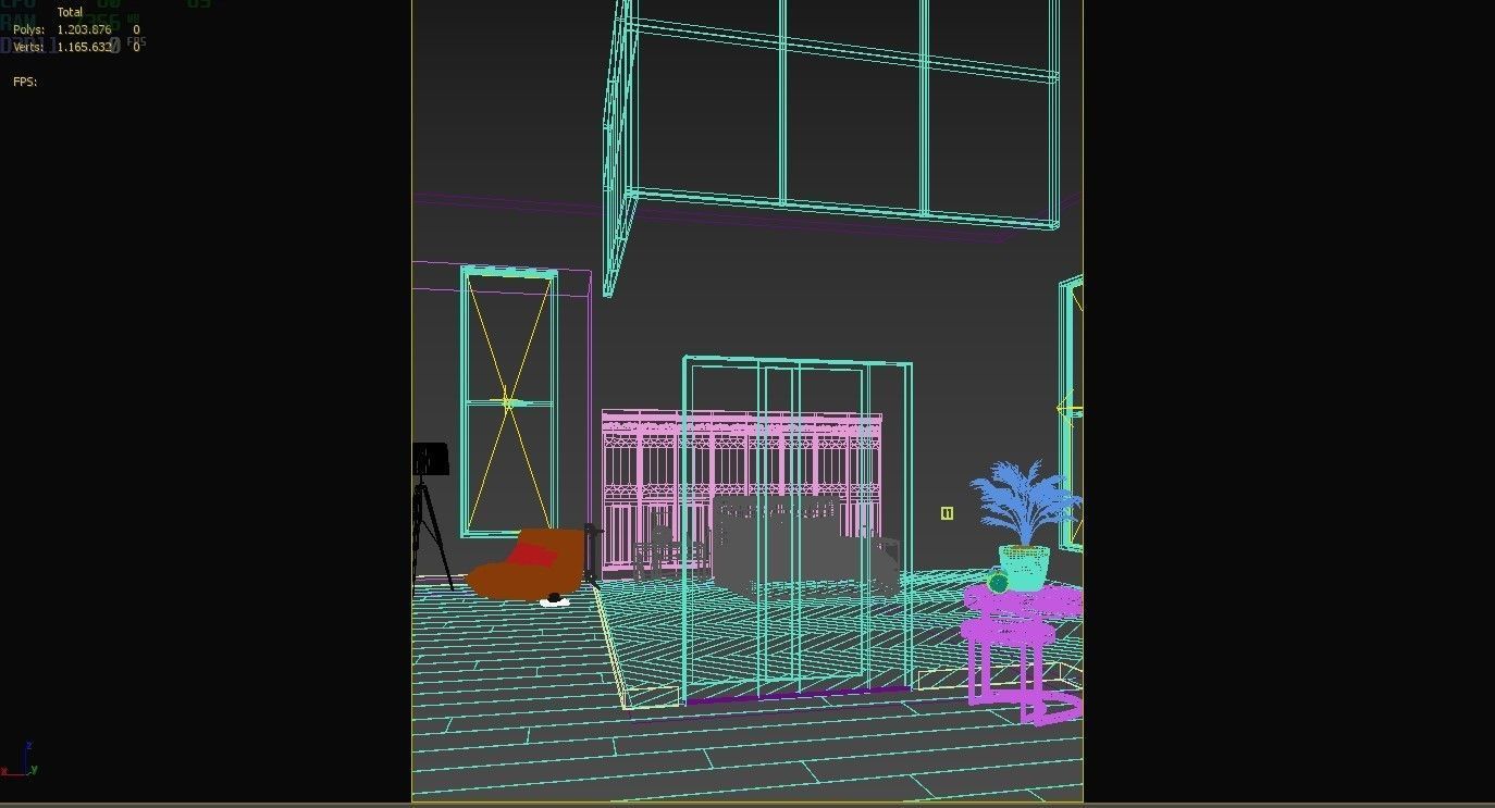 Minimalist Bedroom 3D model_1