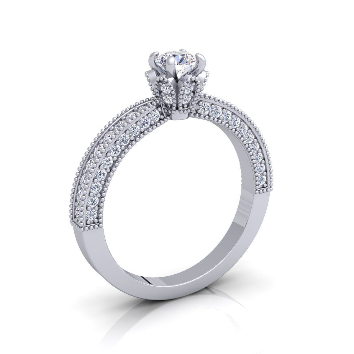 Solitaire Ring 10 3D print model_3