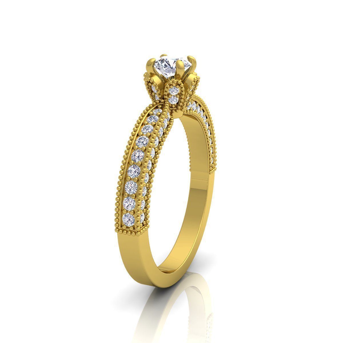 Solitaire Ring 10 3D print model_8