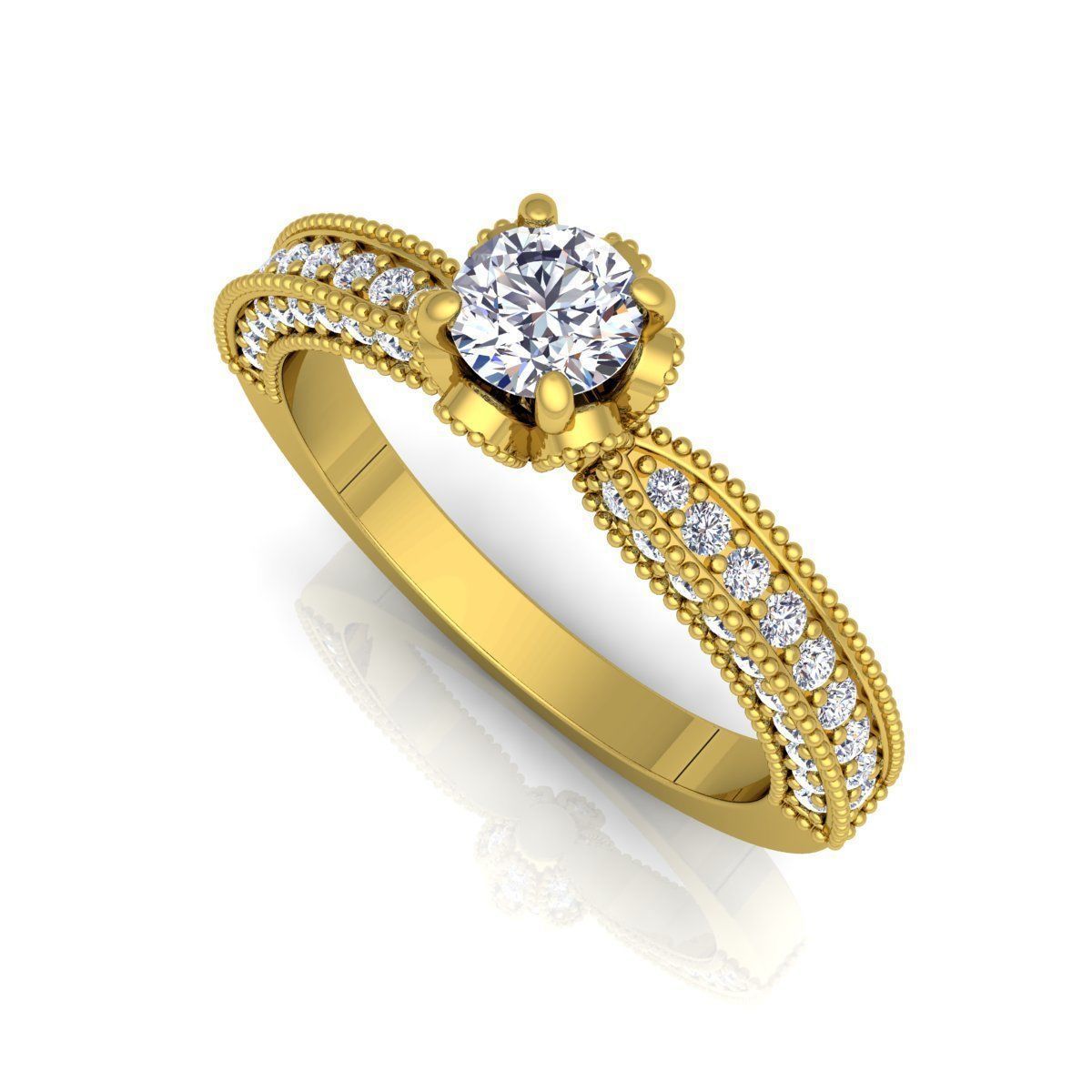Solitaire Ring 10 3D print model_15