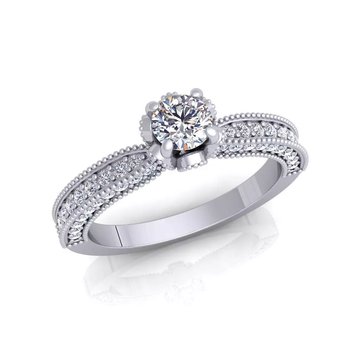 Solitaire Ring 10 3D print model_0