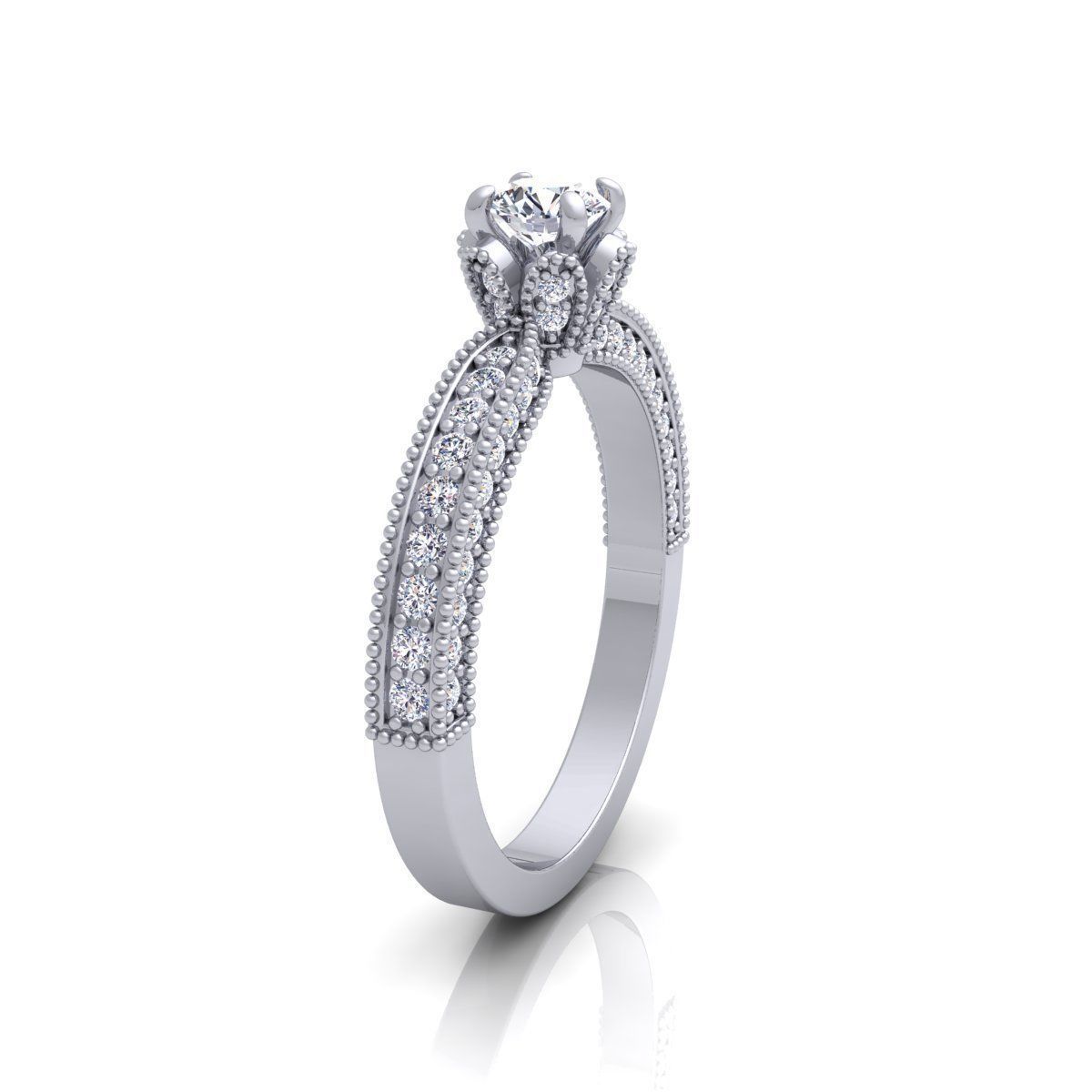 Solitaire Ring 10 3D print model_10