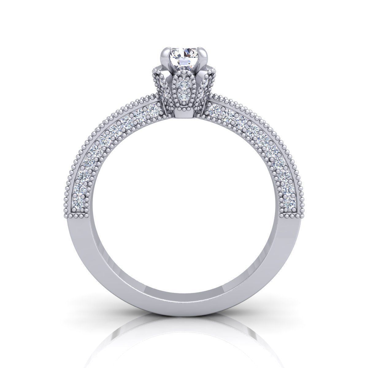 Solitaire Ring 10 3D print model_4