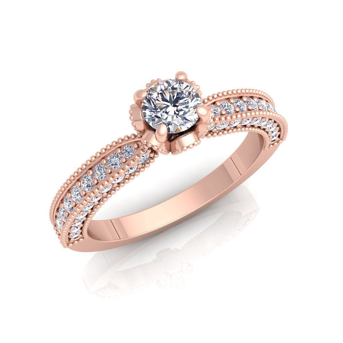 Solitaire Ring 10 3D print model_1