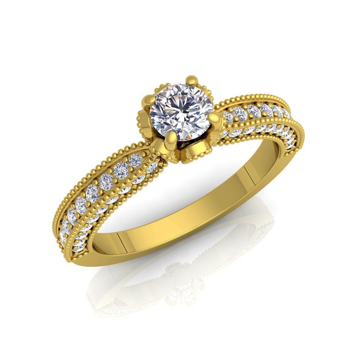 Solitaire Ring 10 3D print model_2