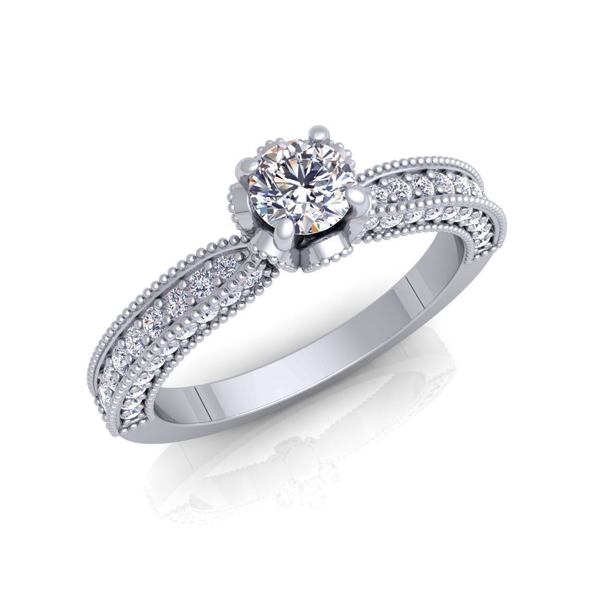 Solitaire Ring 10 3D print model_14