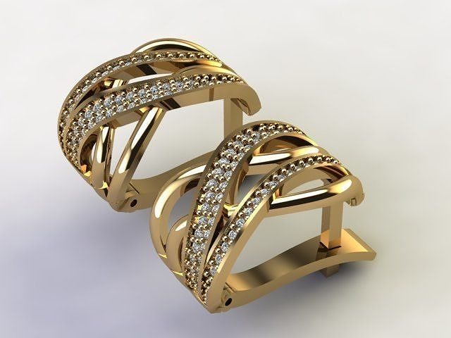 diamond woman earrings e00002 3D print model
