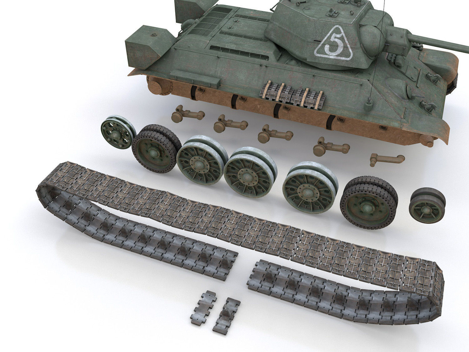 T-34-76 - Model 1942 - Soviet medium tank - 5 3D model_10