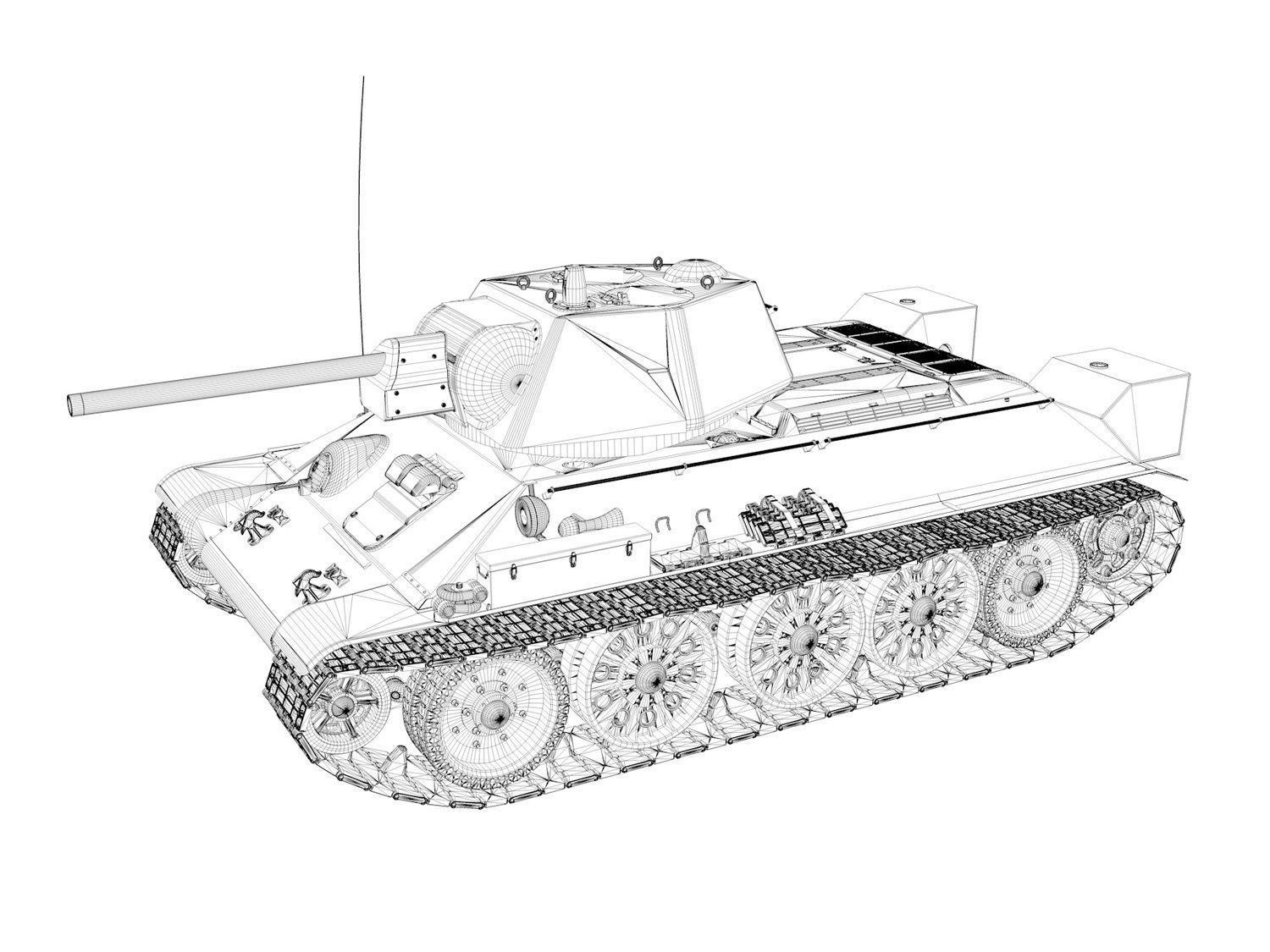 T-34-76 - Model 1942 - Soviet medium tank - 5 3D model_12