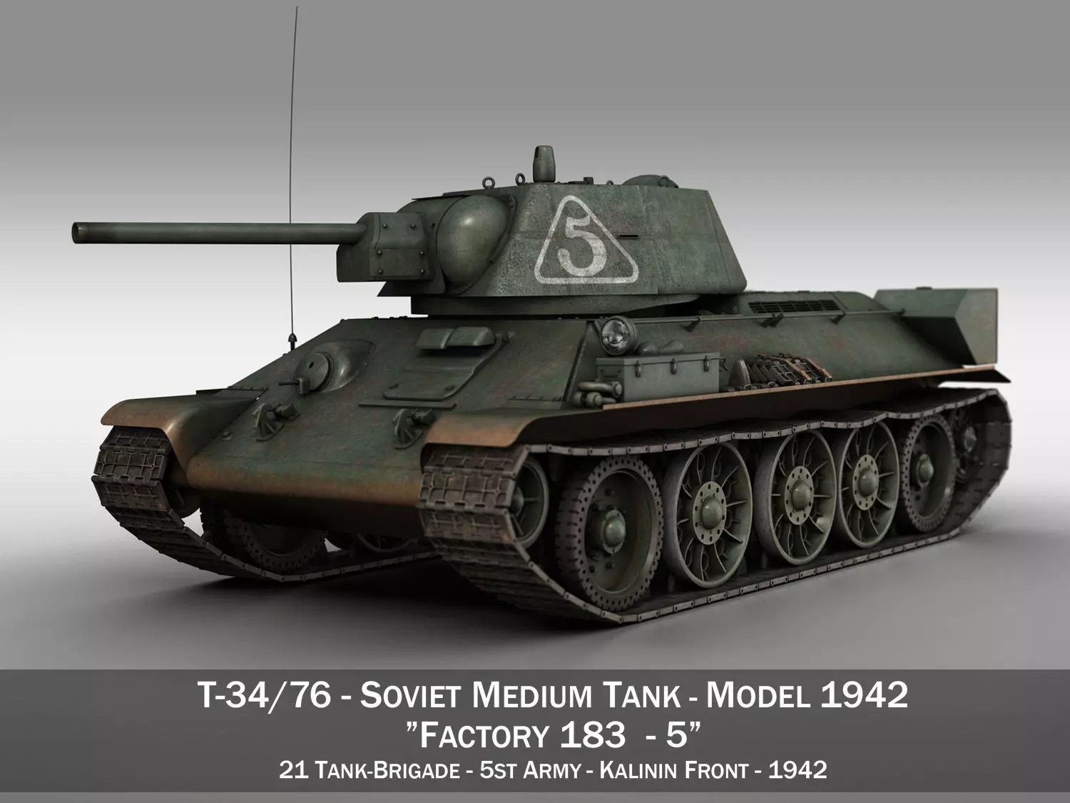 T-34-76 - Model 1942 - Soviet medium tank - 5 3D model_0