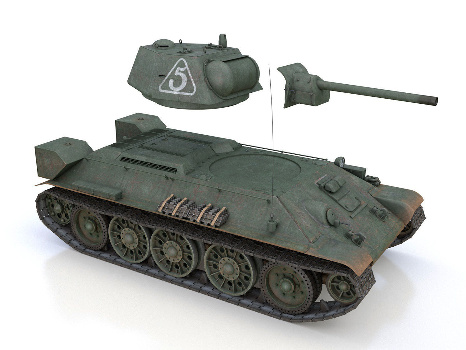 T-34-76 - Model 1942 - Soviet medium tank - 5 3D model_9