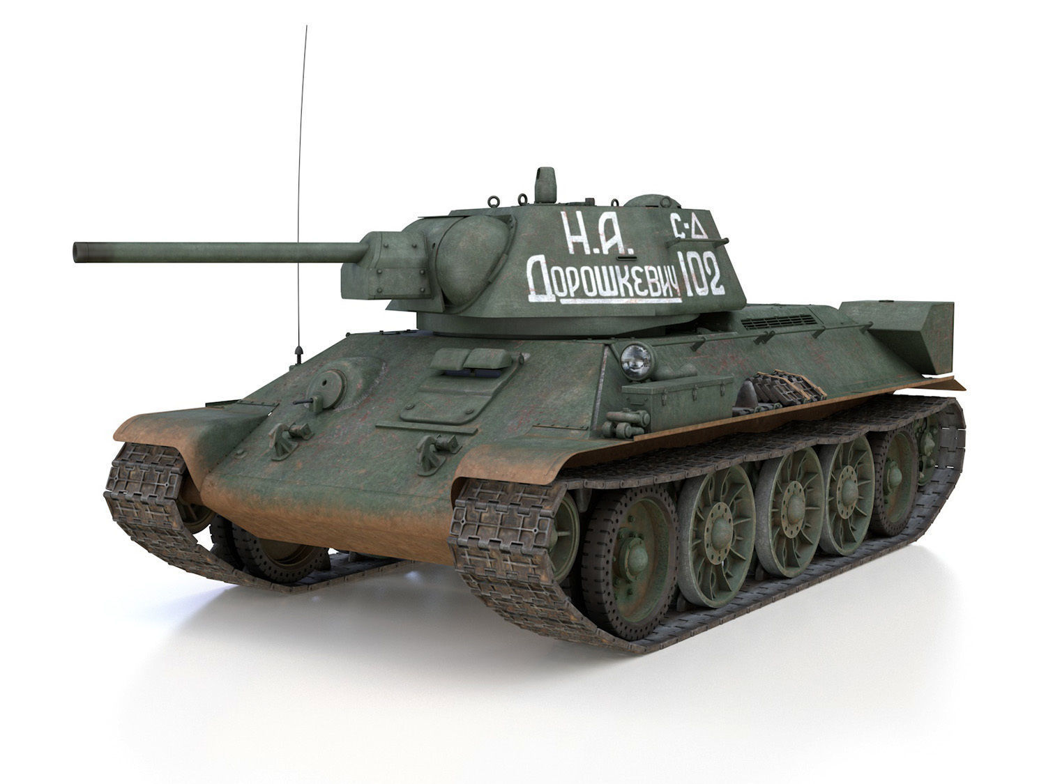 T-34-76 - Model 1942 - Soviet medium tank - 102 3D model_1