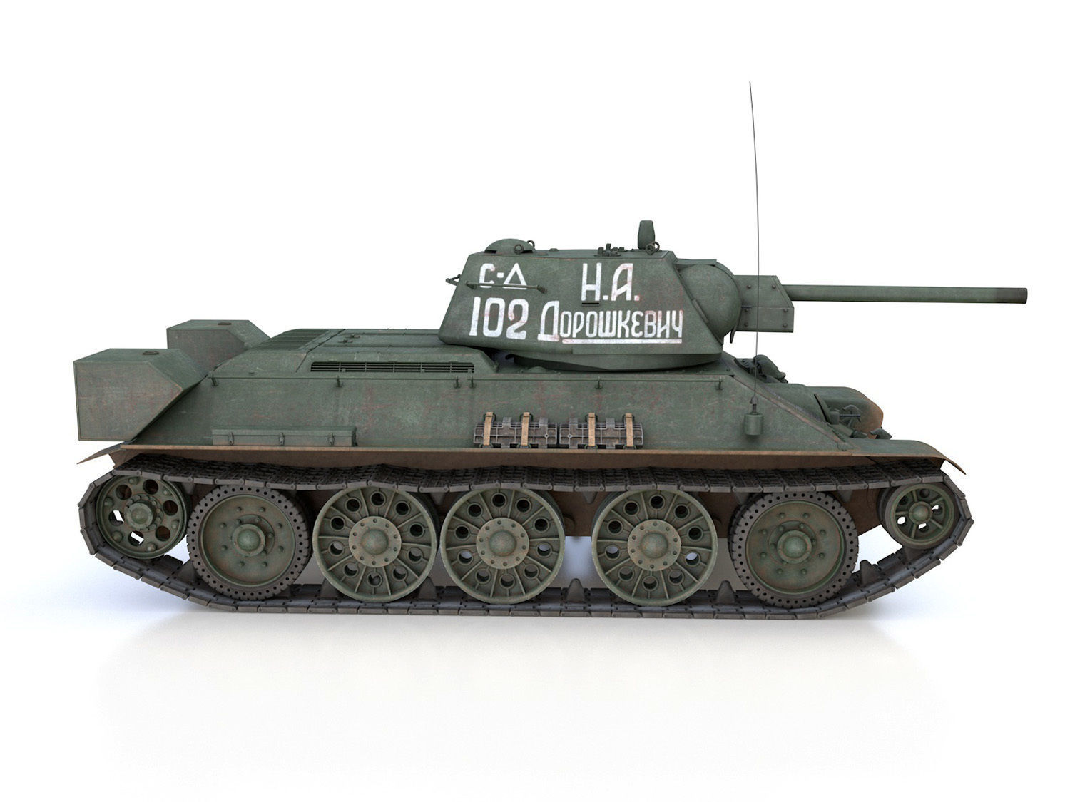 T-34-76 - Model 1942 - Soviet medium tank - 102 3D model_6