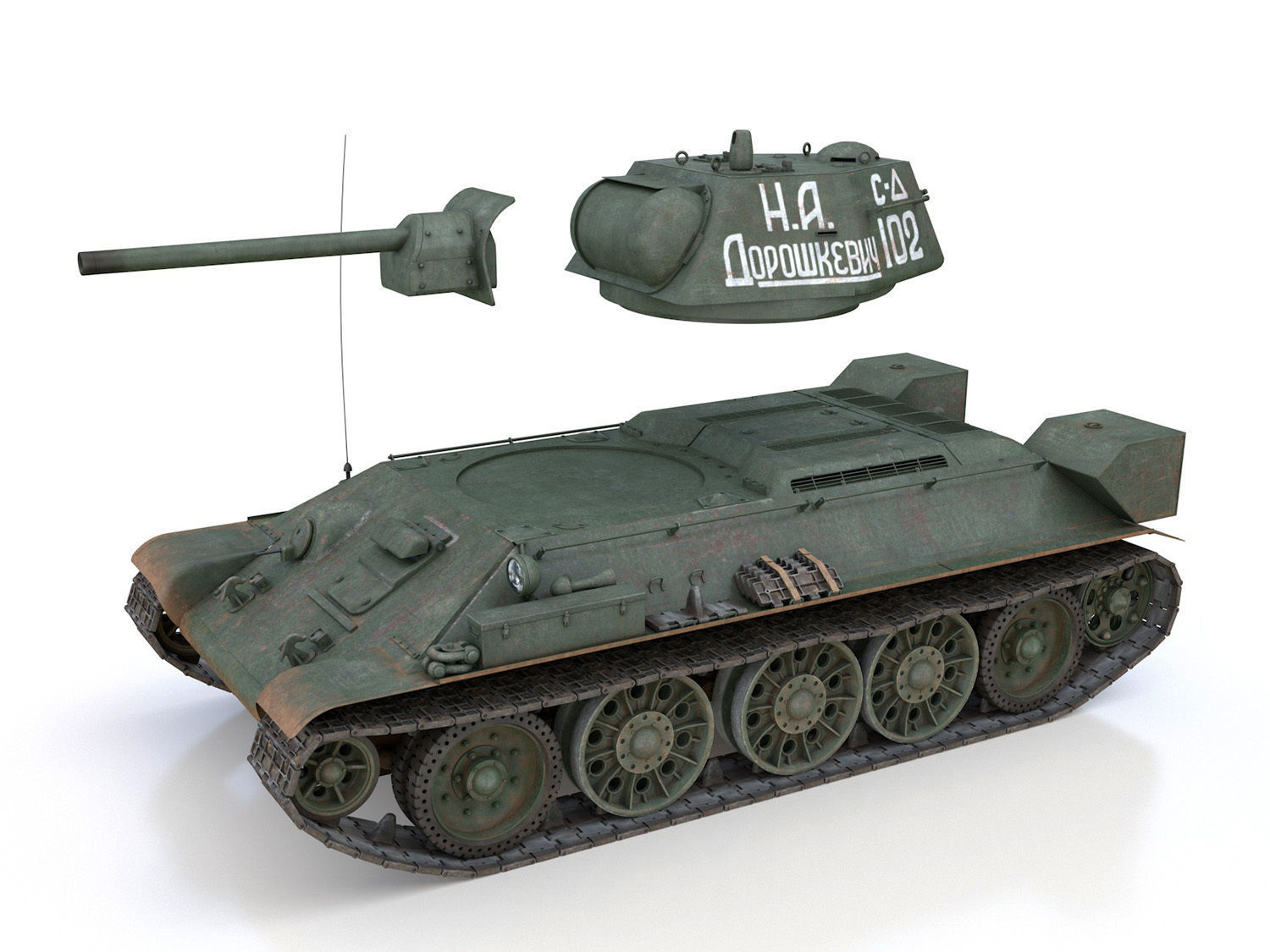 T-34-76 - Model 1942 - Soviet medium tank - 102 3D model_9