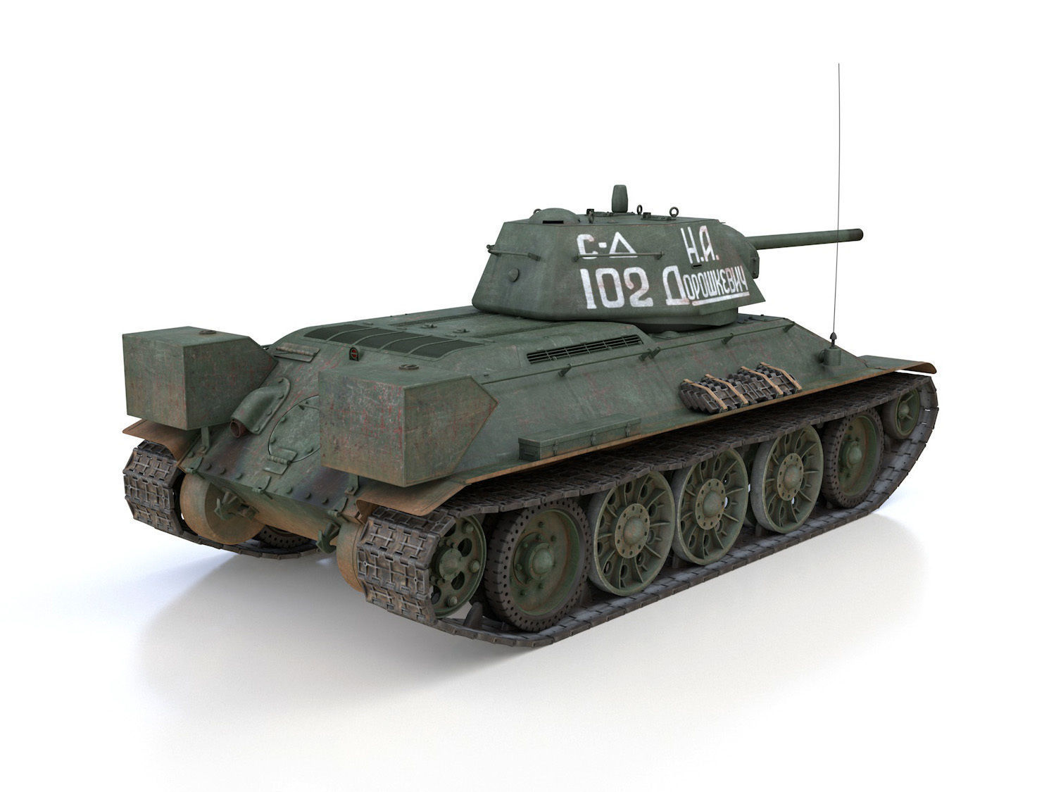 T-34-76 - Model 1942 - Soviet medium tank - 102 3D model_5