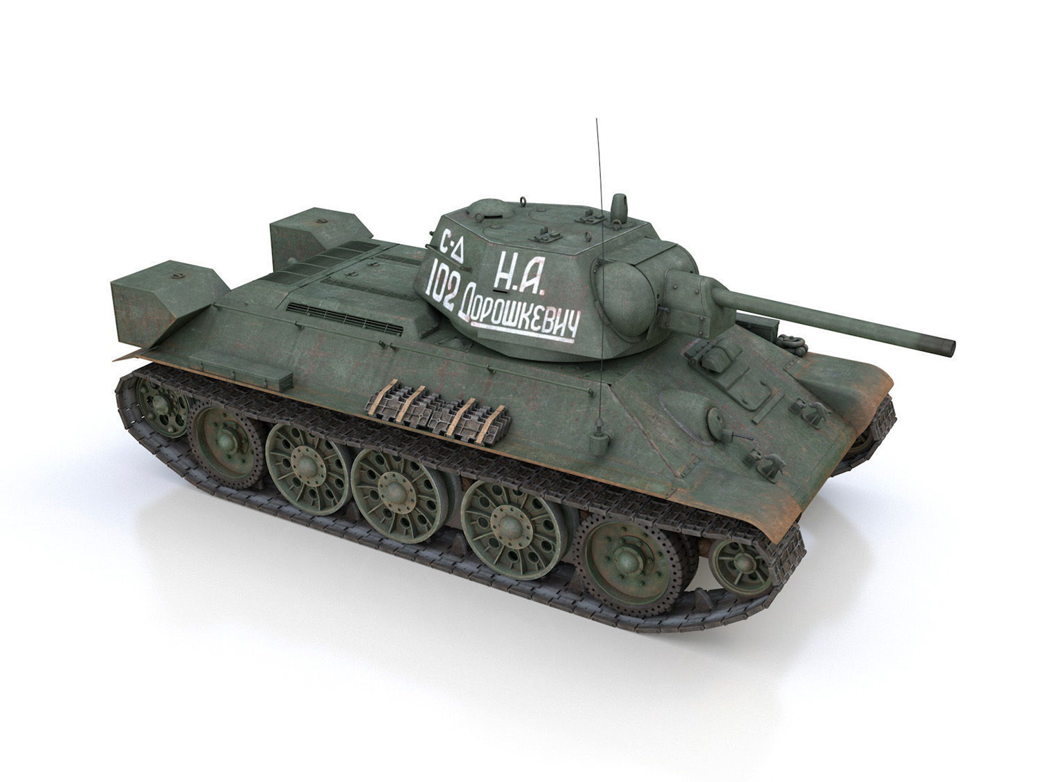 T-34-76 - Model 1942 - Soviet medium tank - 102 3D model_7