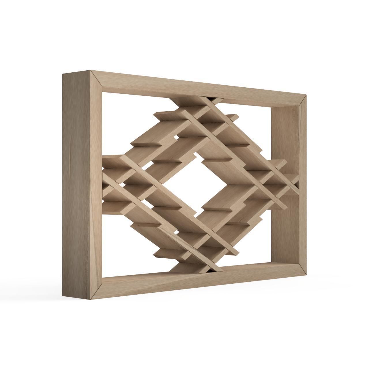 Futaematsukawa lattice frame in oak 3D print model_2