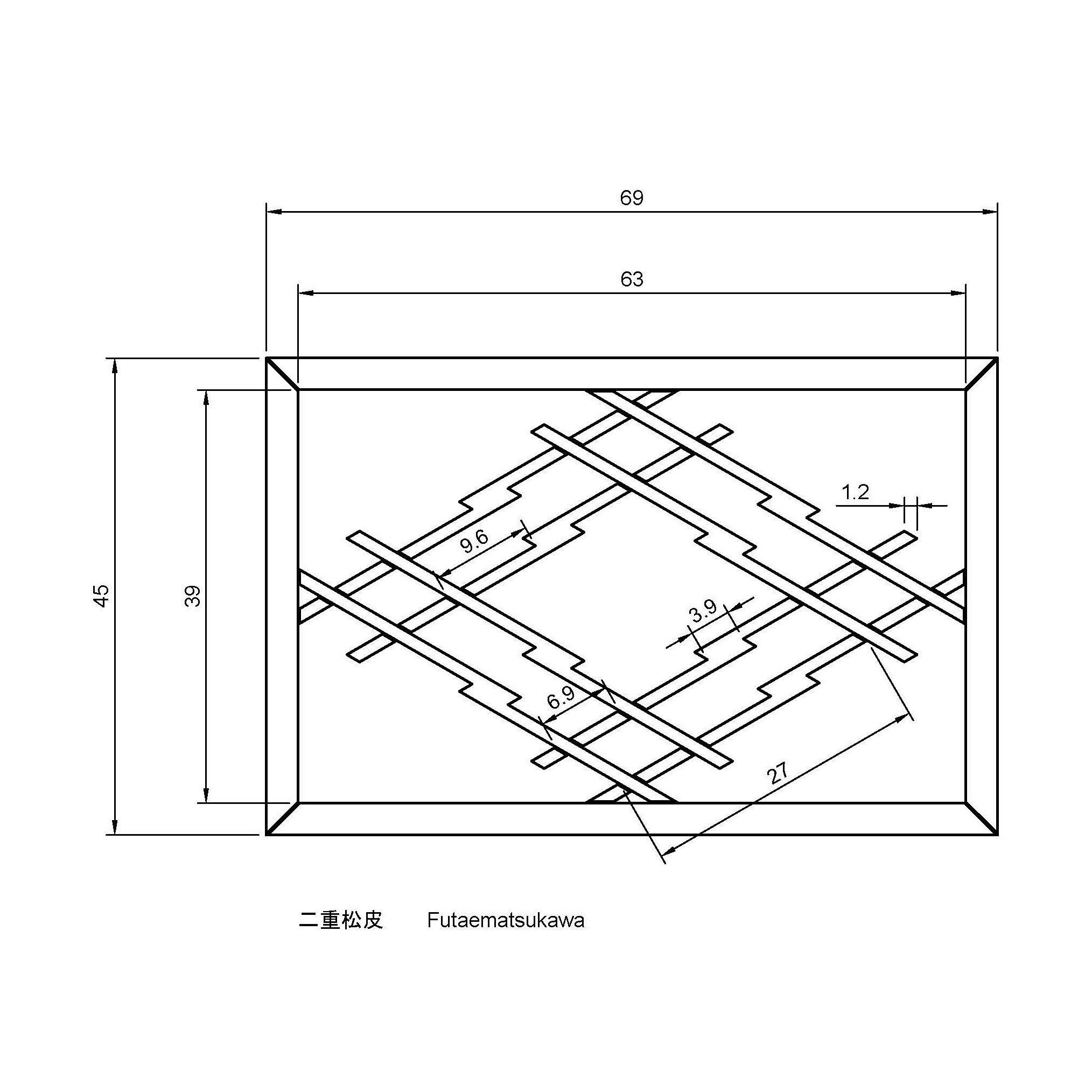 Futaematsukawa lattice frame in oak 3D print model_1