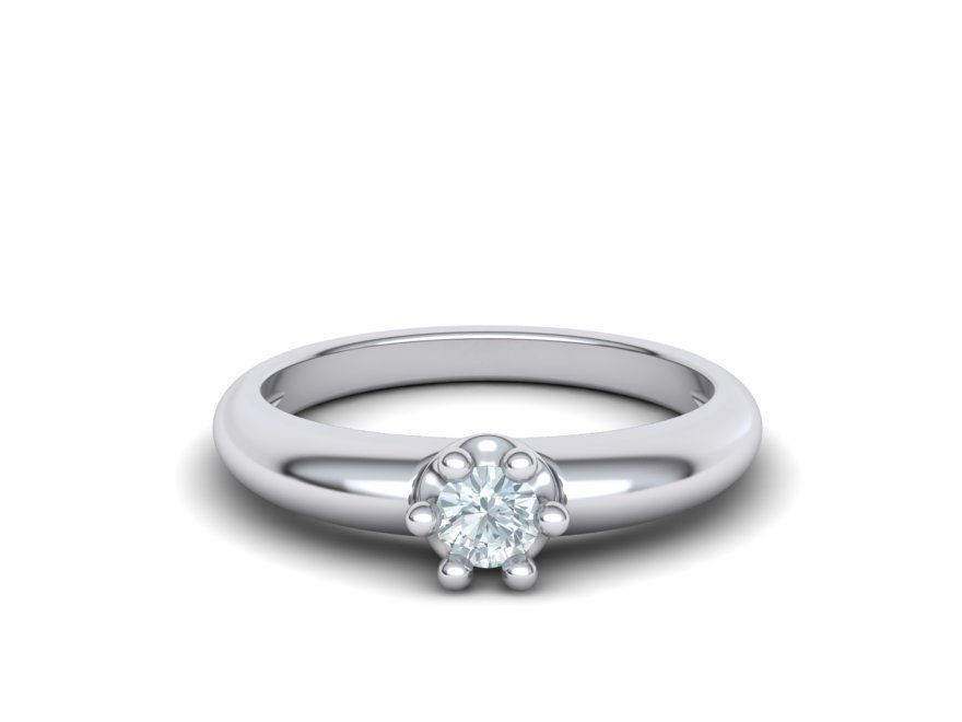 Promise Solitaire ring 4mm Stone Own design 3dmodel 3D print model_11