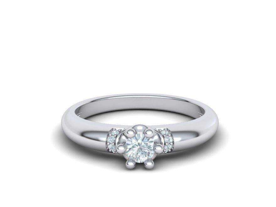 Promise Solitaire ring 4mm Stone Own design 3dmodel 3D print model_8