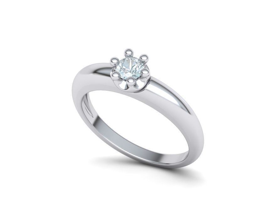 Promise Solitaire ring 4mm Stone Own design 3dmodel 3D print model_5