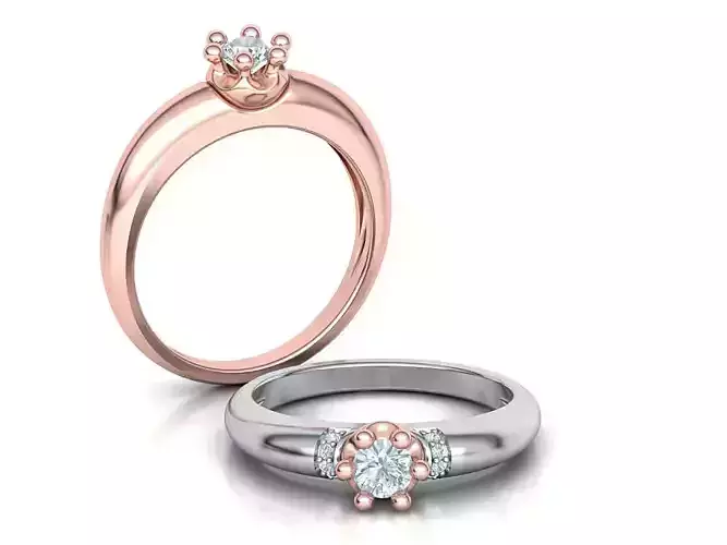 Promise Solitaire ring 4mm Stone Own design 3dmodel