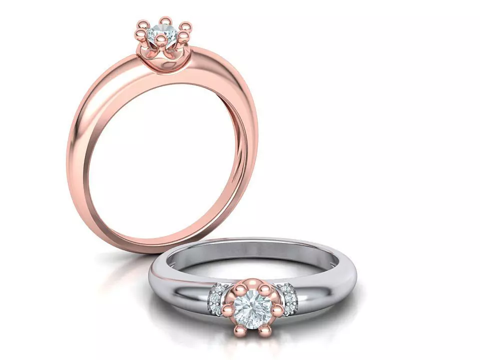 Promise Solitaire ring 4mm Stone Own design 3dmodel 3D print model_0