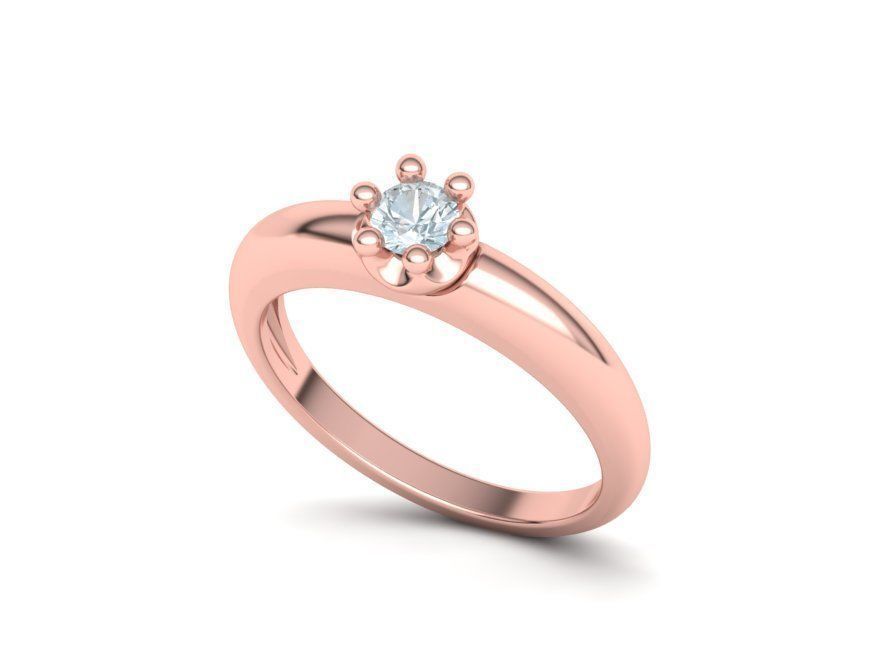 Promise Solitaire ring 4mm Stone Own design 3dmodel 3D print model_7