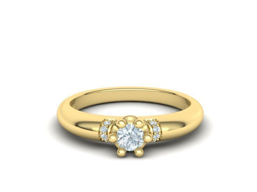 Promise Solitaire ring 4mm Stone Own design 3dmodel 3D print model_9
