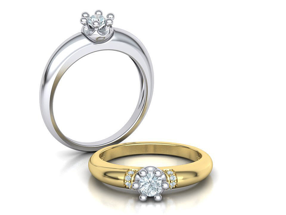 Promise Solitaire ring 4mm Stone Own design 3dmodel 3D print model_1