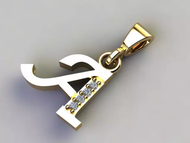 simple diamond necklace letter -29 part -3d supported ready 3D print model