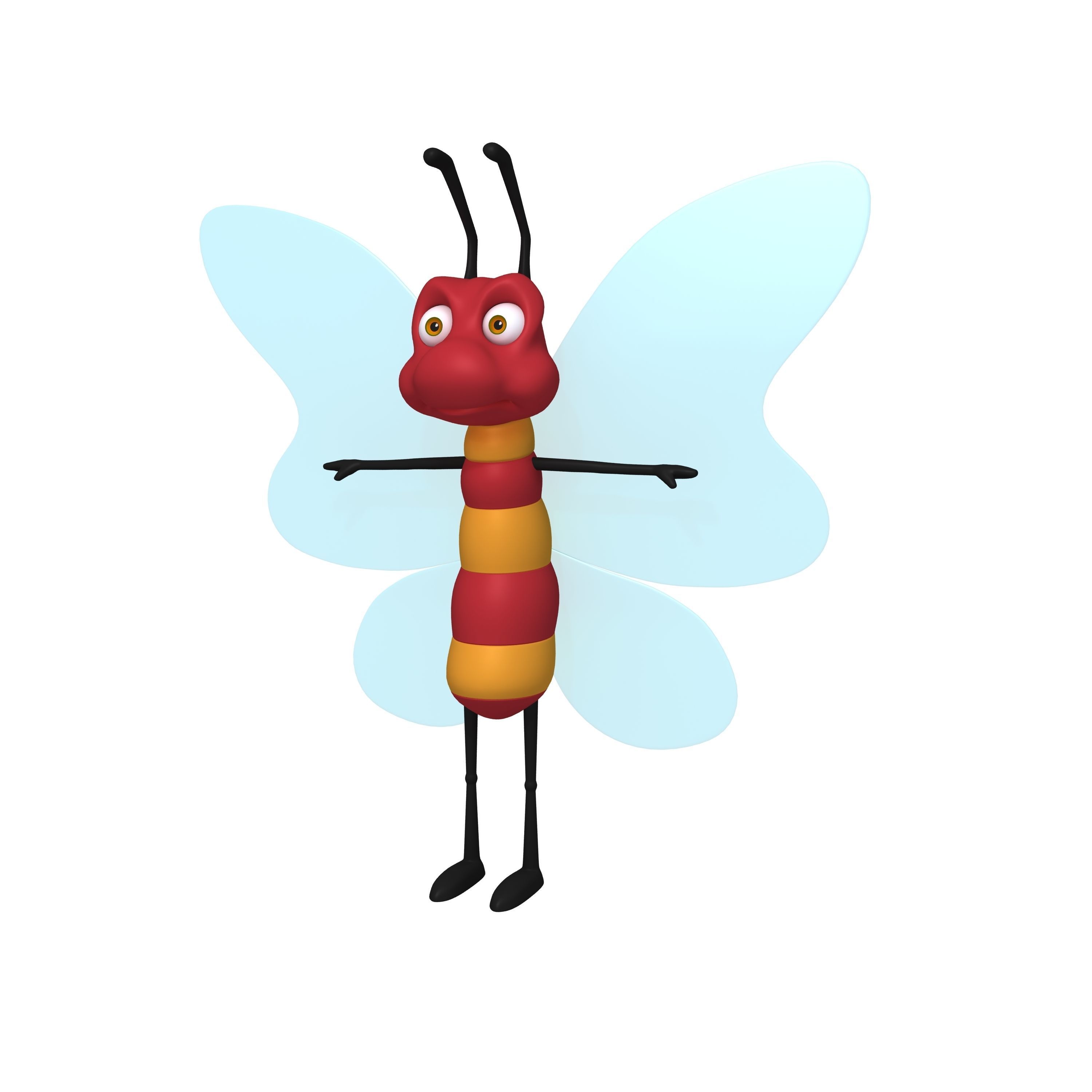 Butterfly Cartoon 3D model_5