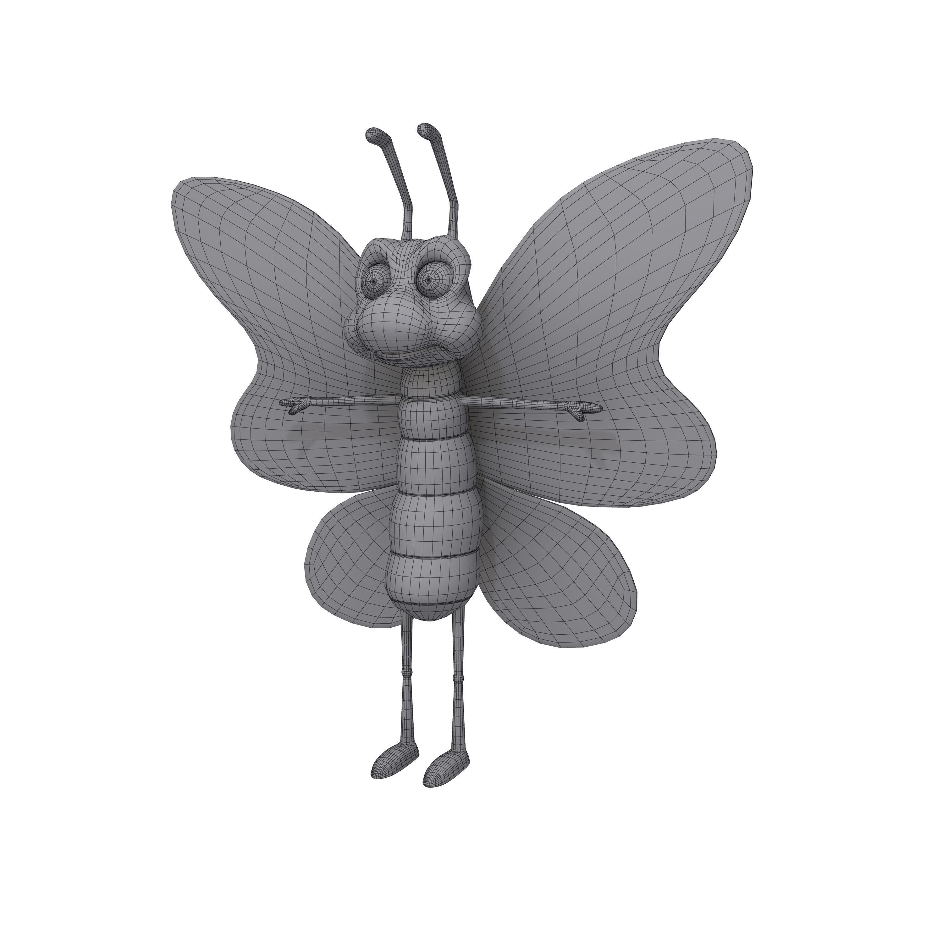 Butterfly Cartoon 3D model_13