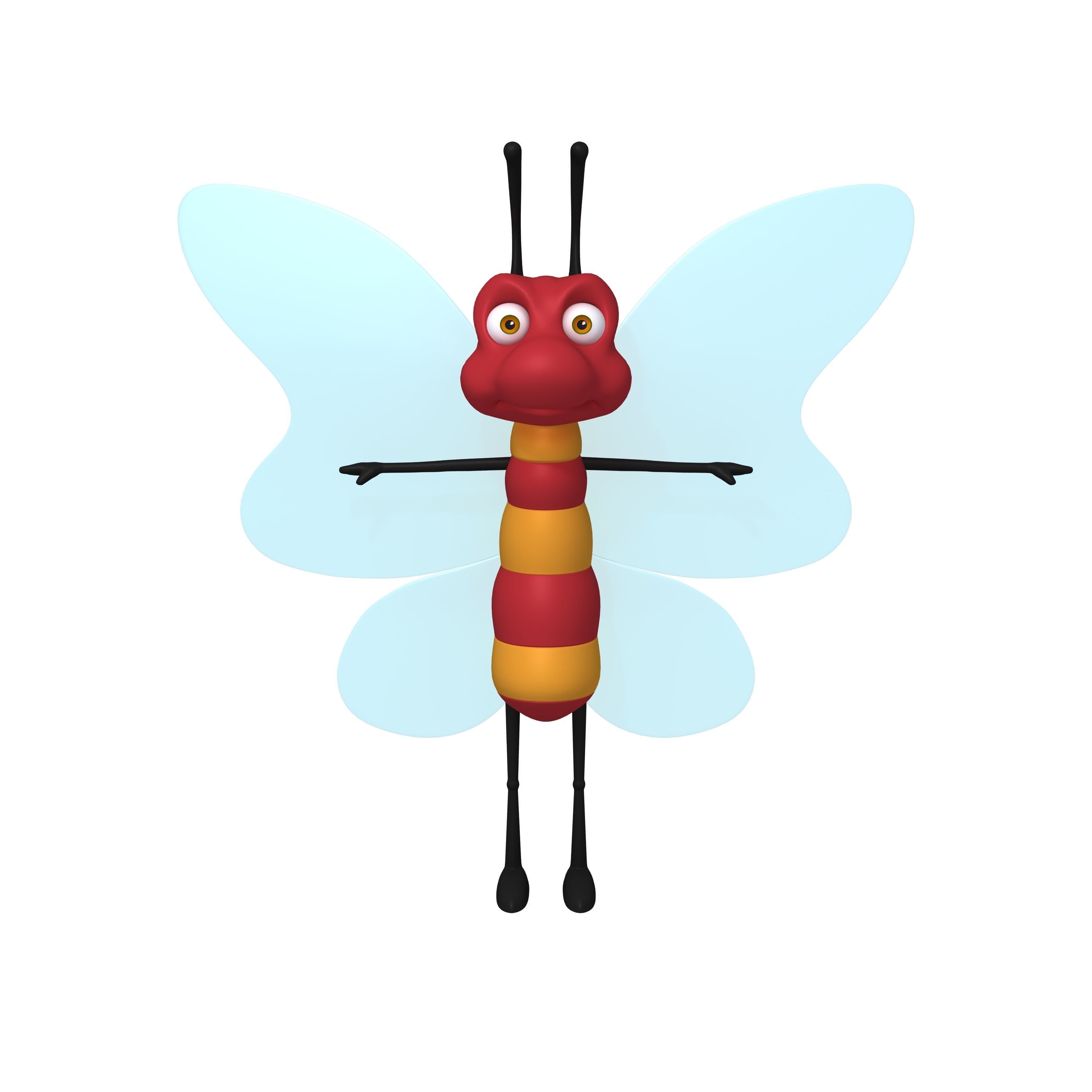 Butterfly Cartoon 3D model_2