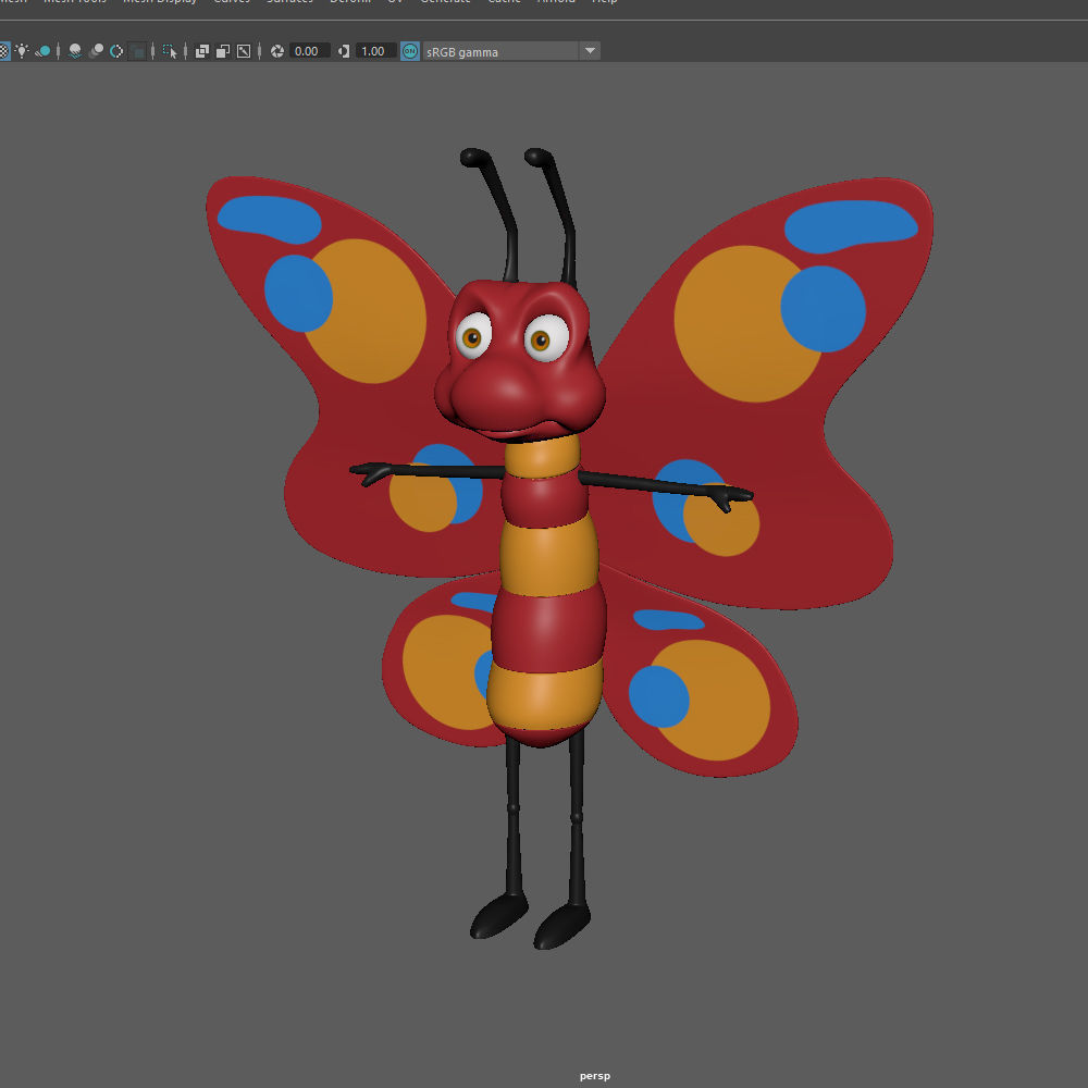 Butterfly Cartoon 3D model_18