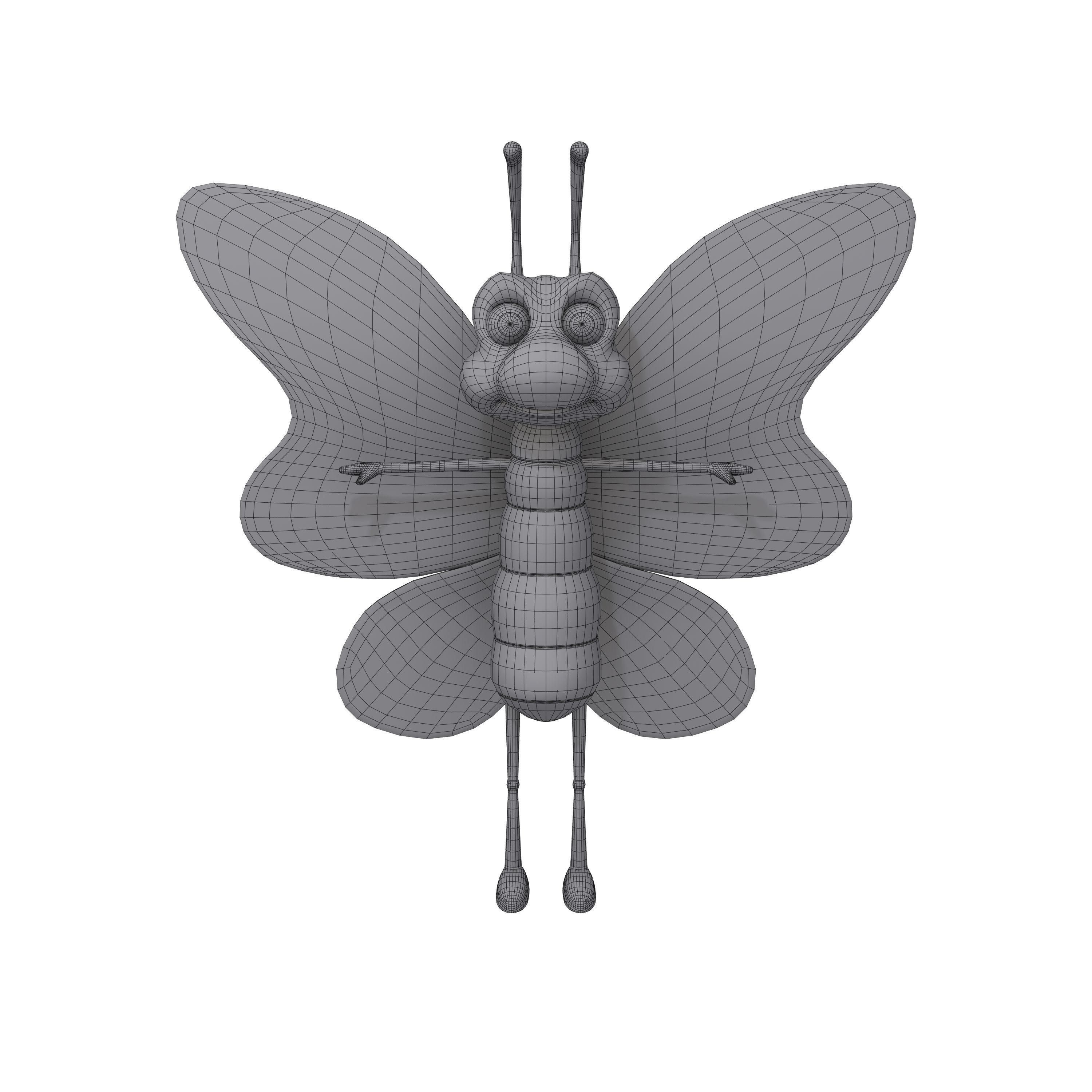 Butterfly Cartoon 3D model_10