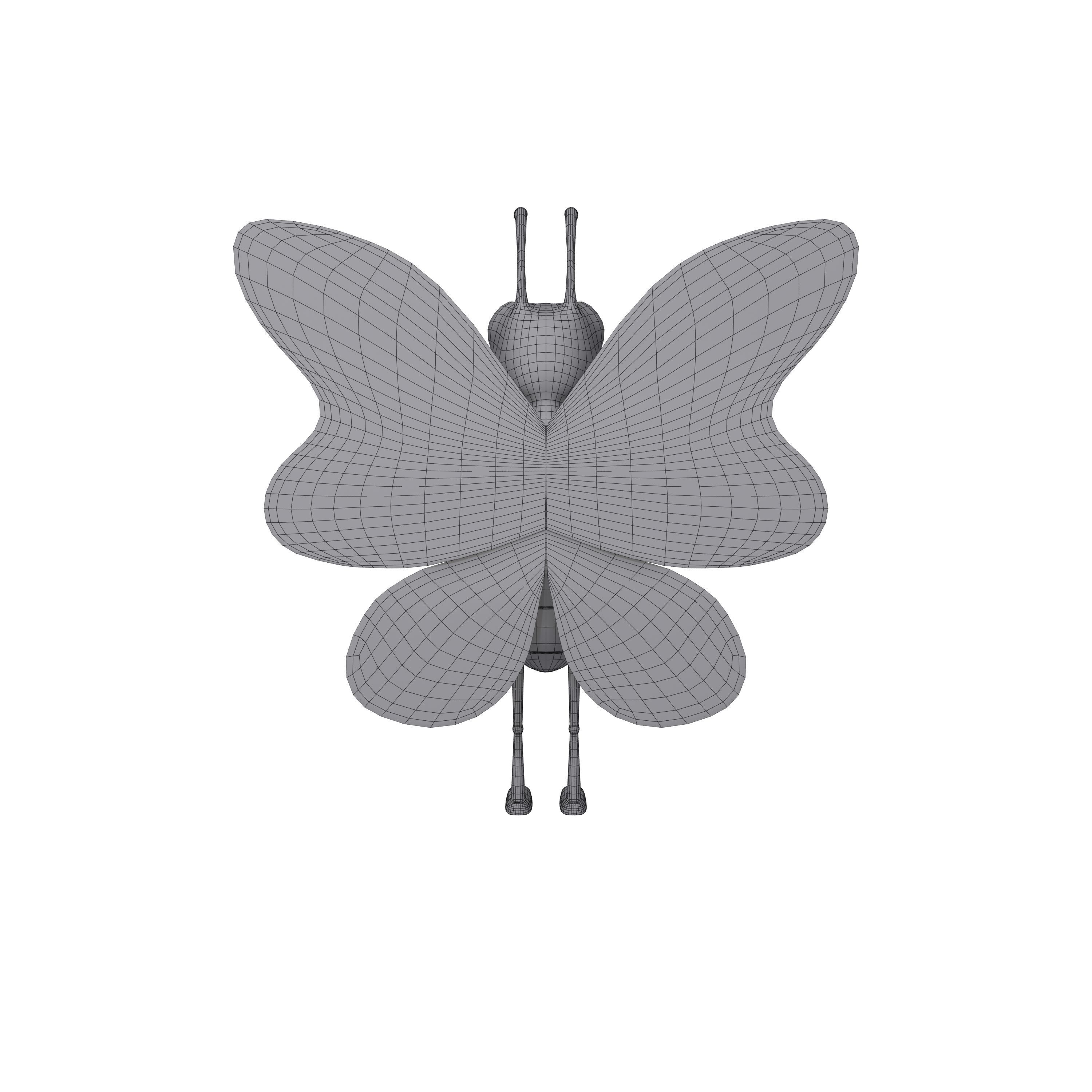 Butterfly Cartoon 3D model_12