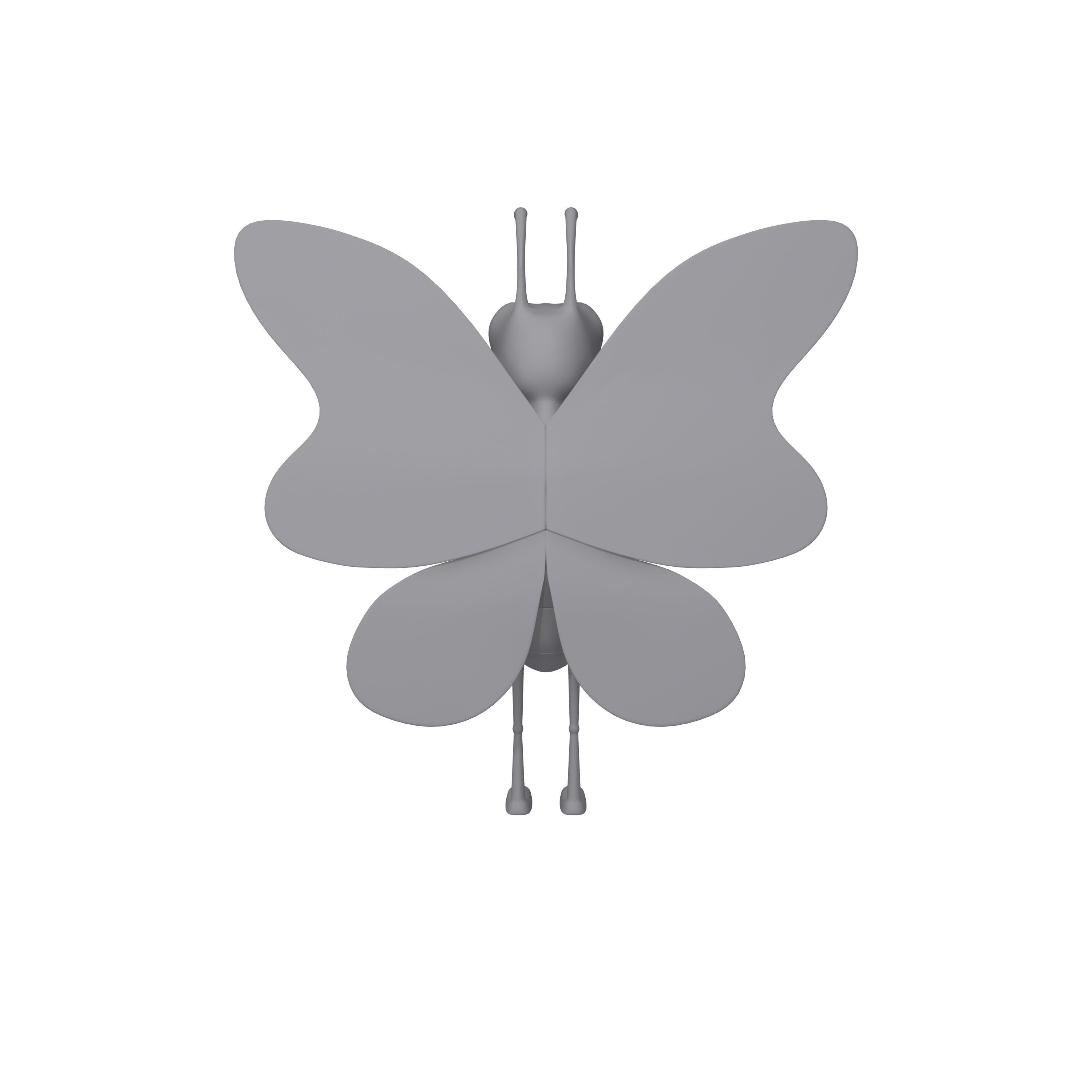 Butterfly Cartoon 3D model_16