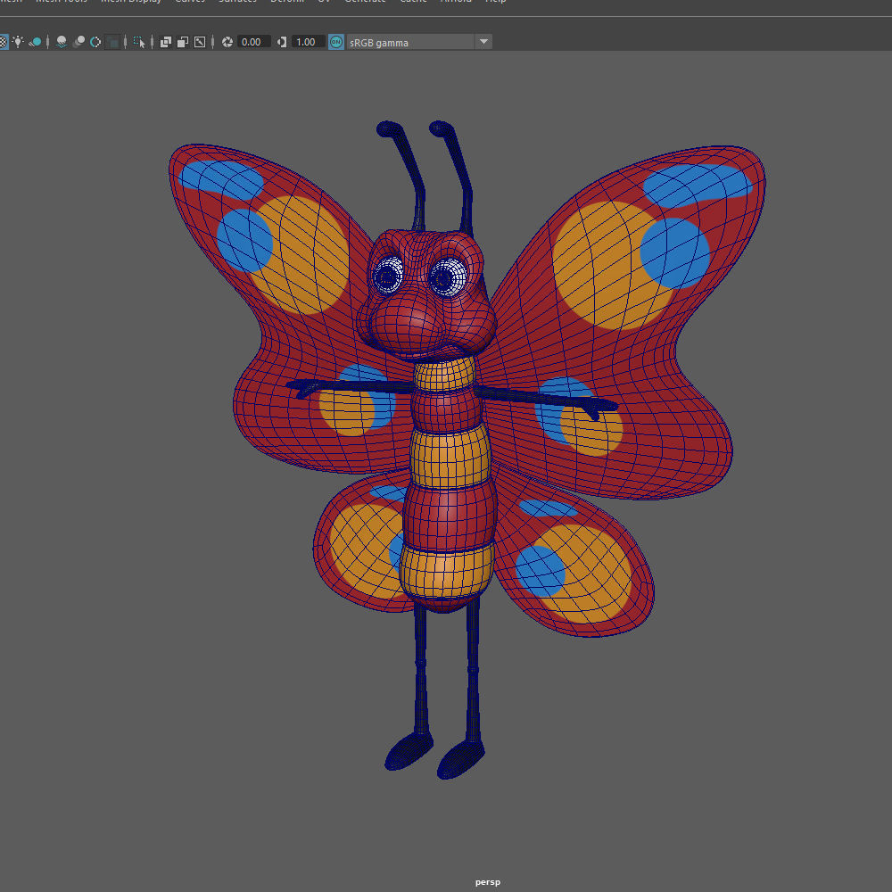 Butterfly Cartoon 3D model_19