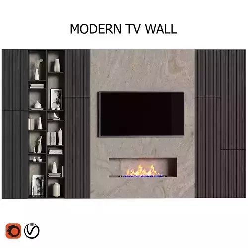 modern tv wall 18 3D model