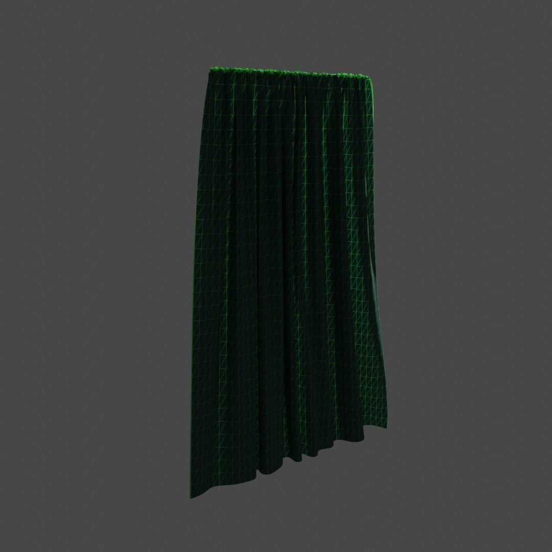 Curtain skirt Free 3D model_1