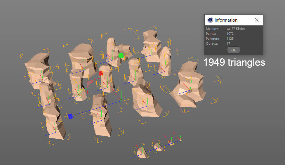 Low-poly Rock Set - Cartoon Desert Rocks Low-poly 3D model_8