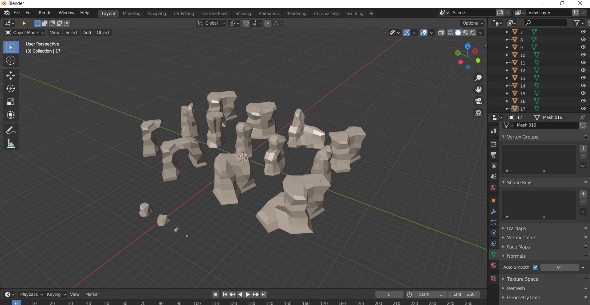 Low-poly Rock Set - Cartoon Desert Rocks Low-poly 3D model_11