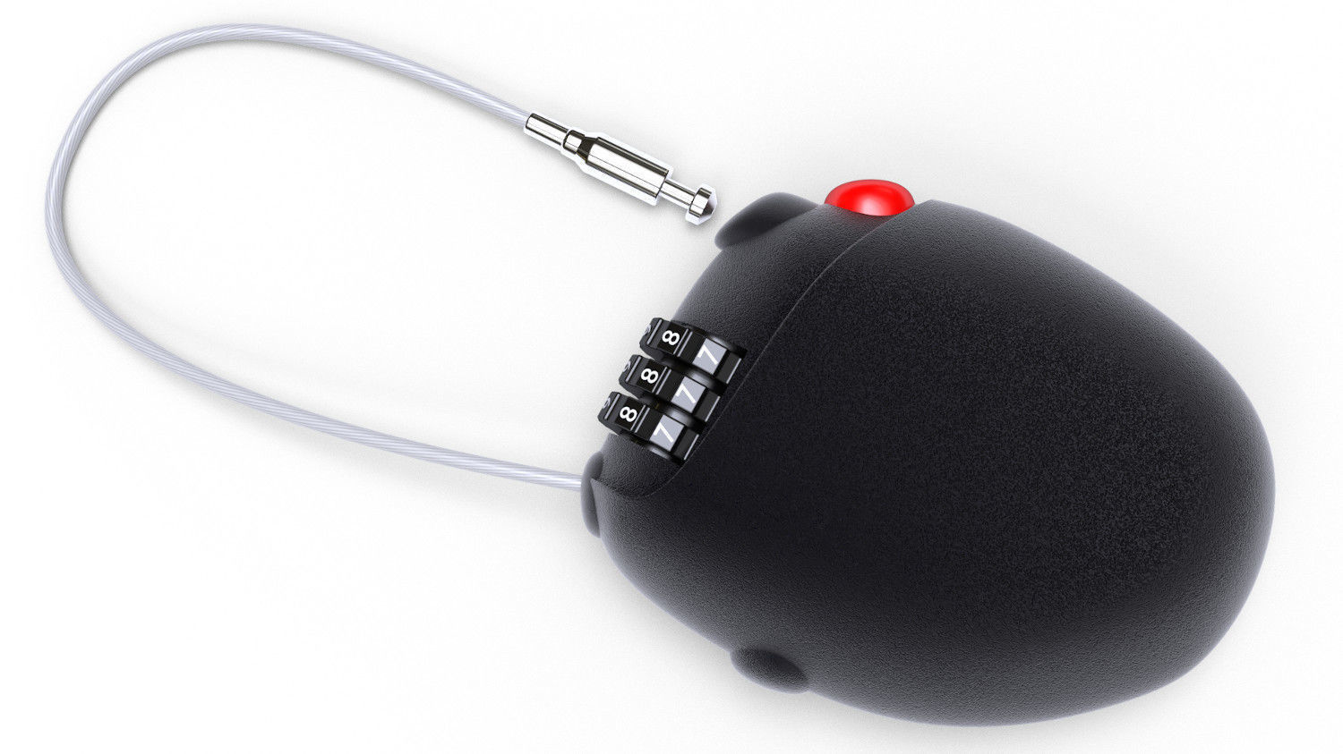 Retractable cable lock 3D model_1